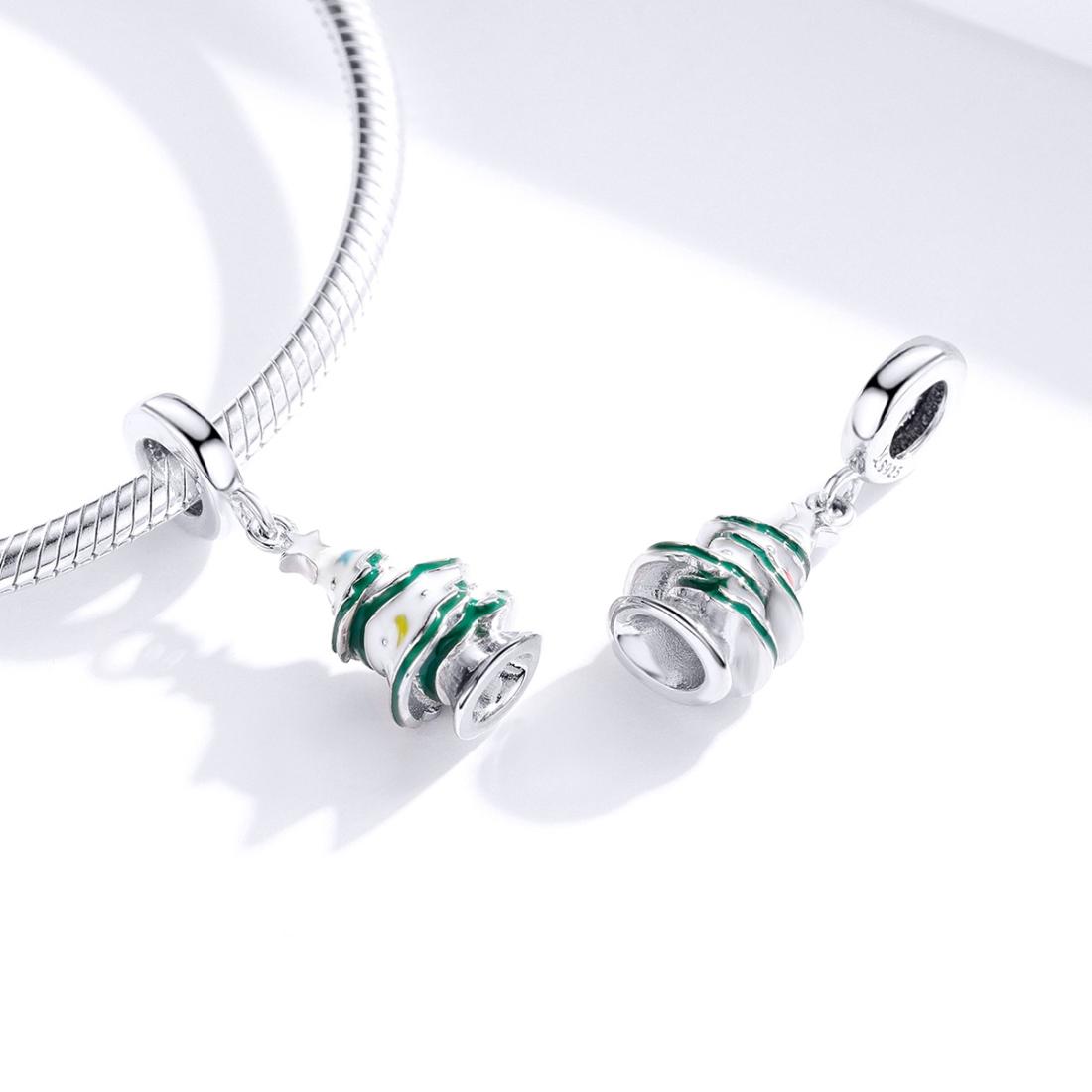 925 Sterling Silver Platinum Plated Christmas Tree Pendant For Diy Bracelets And Necklaces 4
