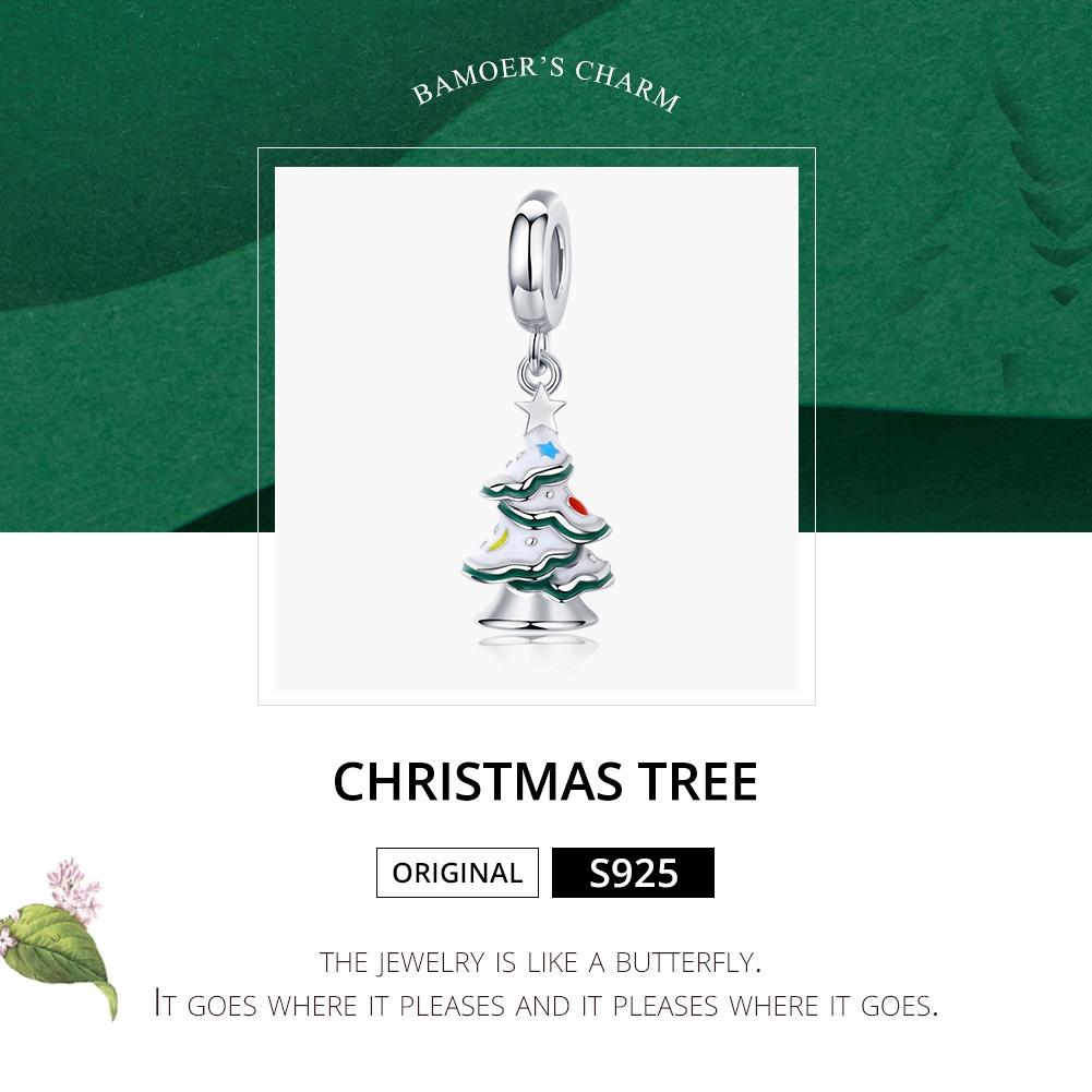 925 Sterling Silver Platinum Plated Christmas Tree Pendant For Diy Bracelets And Necklaces 6