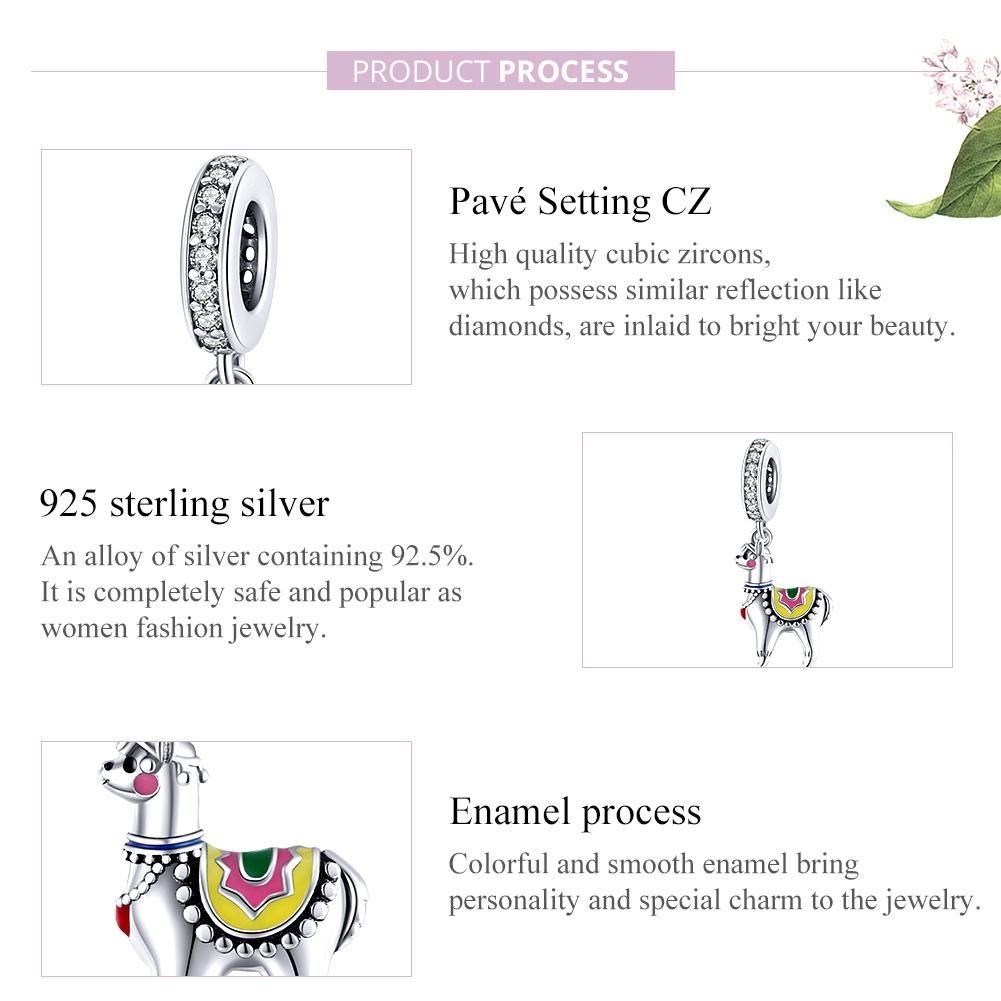 925 Sterling Silver Adorable Alpaca Pendant For Diy Bracelets & Necklaces 6
