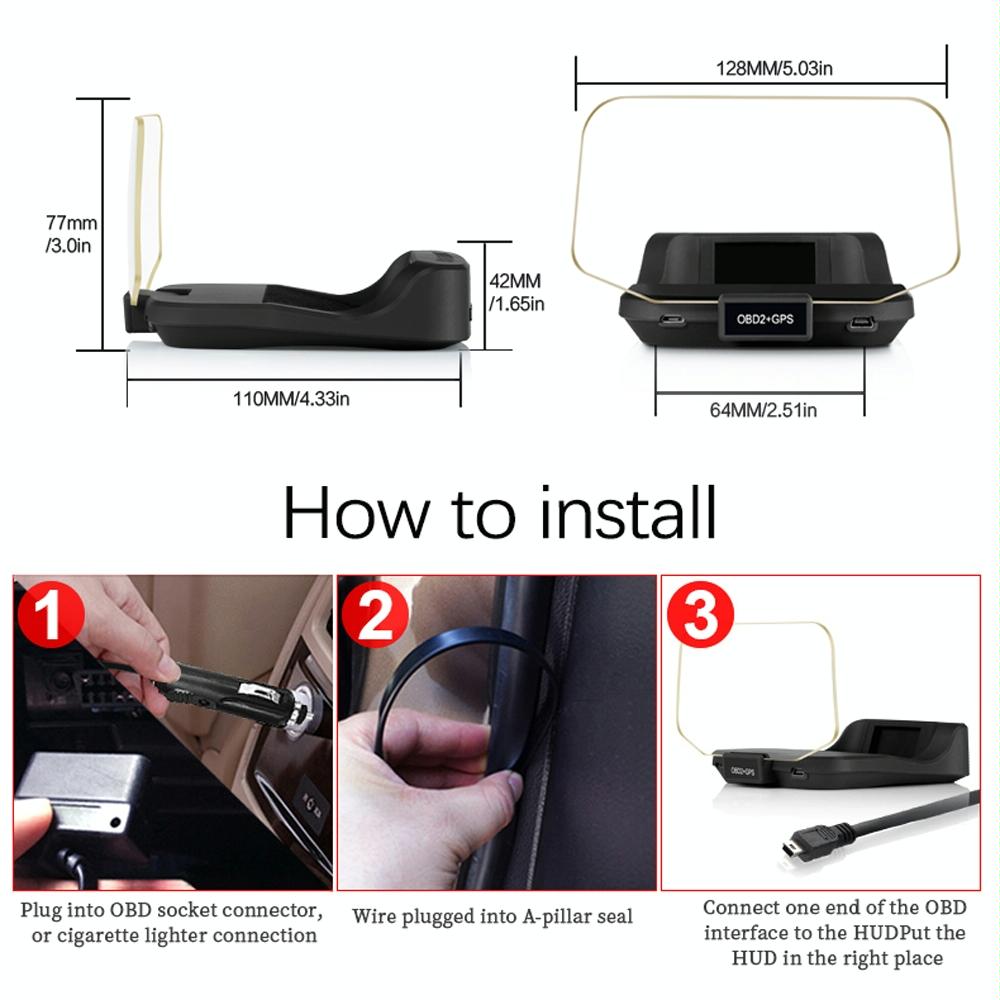 Gps Car Hud Display Water Temp Voltage Speed 3