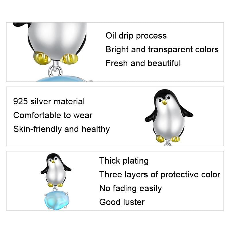 925 Sterling Silver Penguin Beads For Diy Bracelets 3