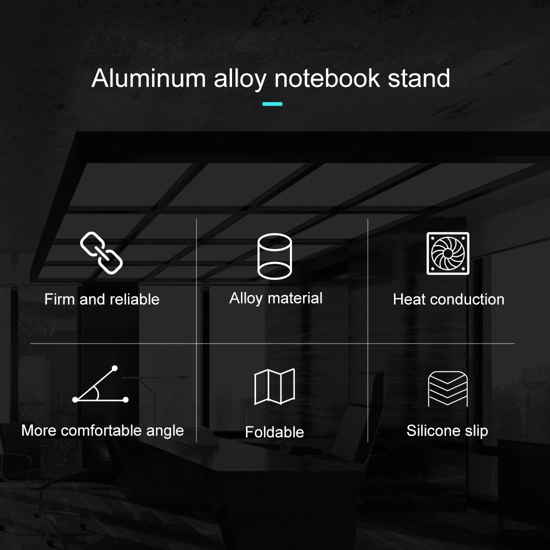 Adjustable Foldable Aluminum Laptop Stand - Portable Double Triangle Design 6