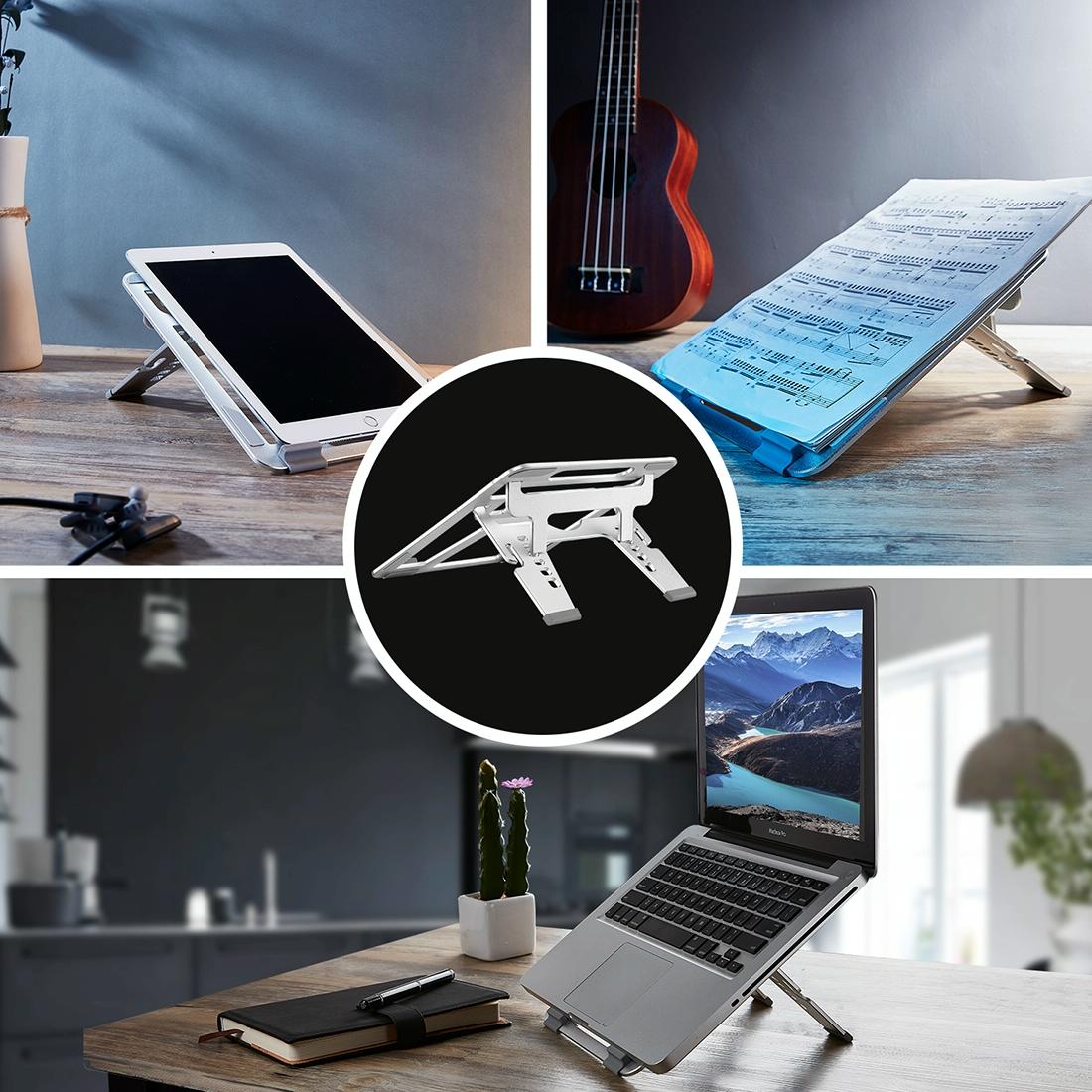 Adjustable Foldable Aluminum Laptop Stand - Portable Double Triangle Design 8