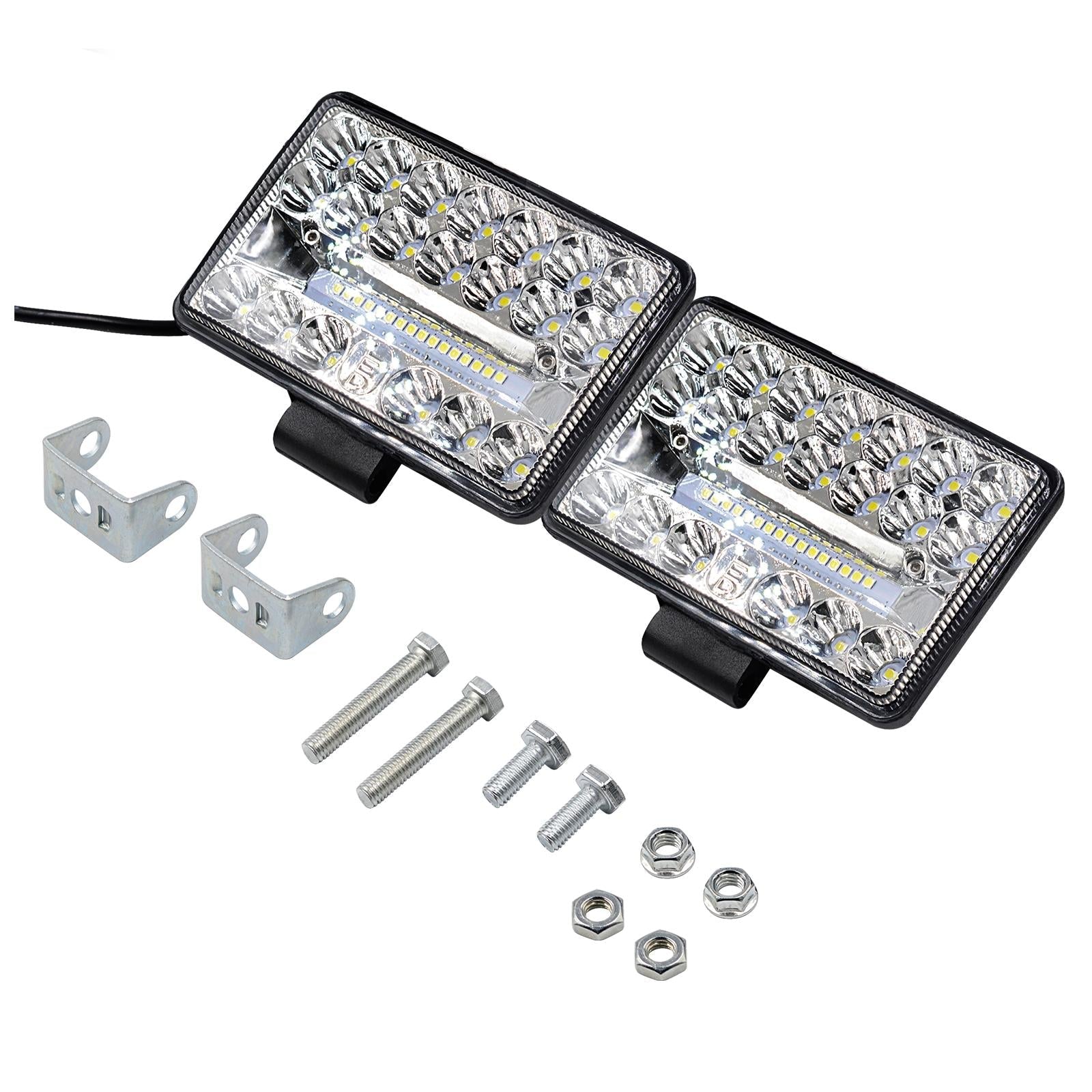 2 Pcs Cs - 1243A1 Car 4 Inch Square 20Leds Highlight Work Light Modified Spotlight 11