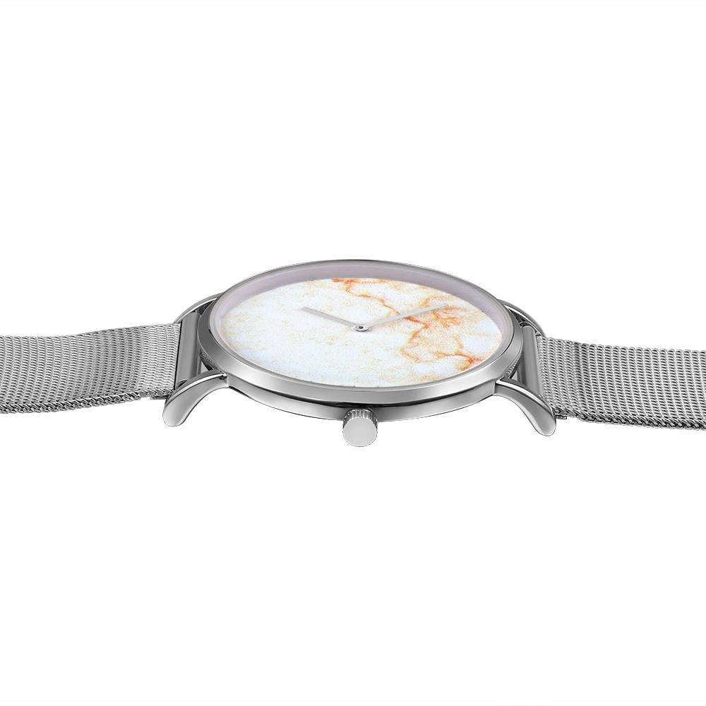 Stylish Women Quartz Watch with Stainless Steel Band - Round Dial Silver Alloy Case - Wa0730A 13