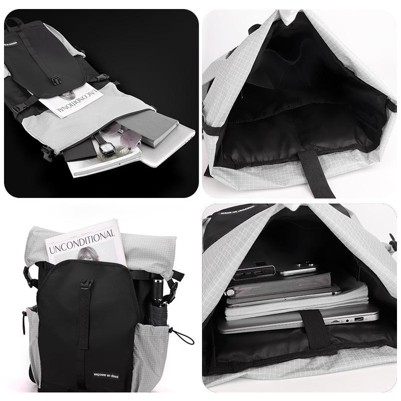 Large Capacity Contrast Backpack For Commuting - Black 5