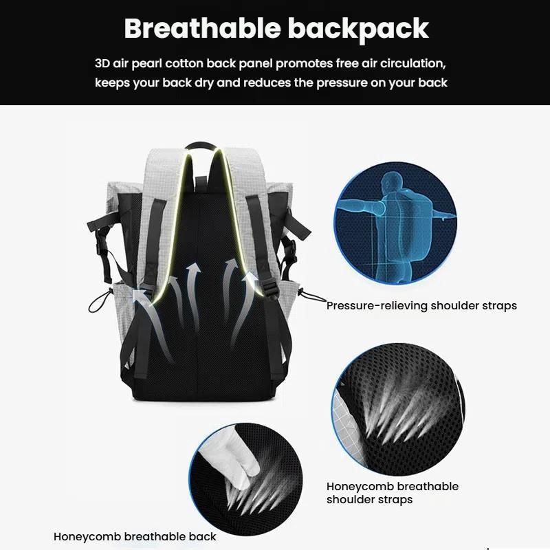 Large Capacity Contrast Backpack For Commuting - Black 6