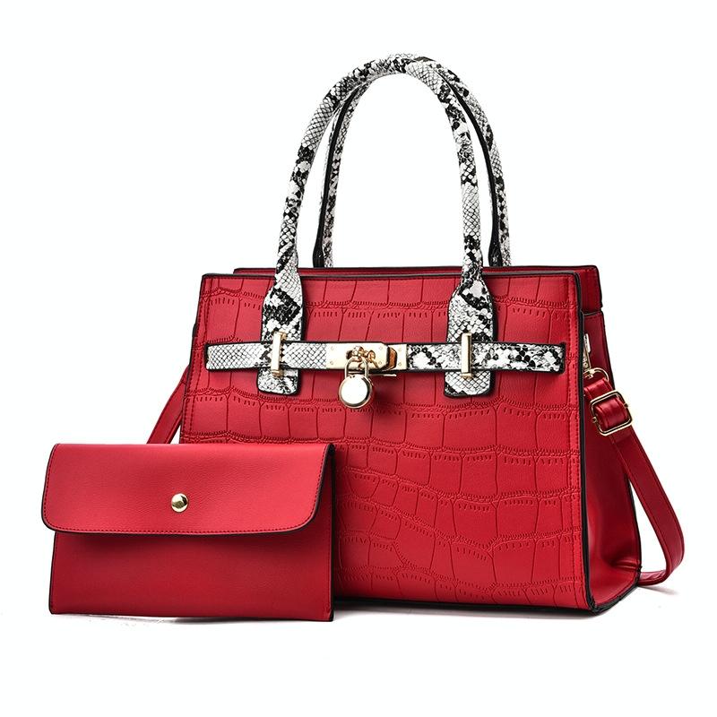 Large Capacity 2-in-1 Stone Pattern Bags - Versatile and Spacious - Red 10