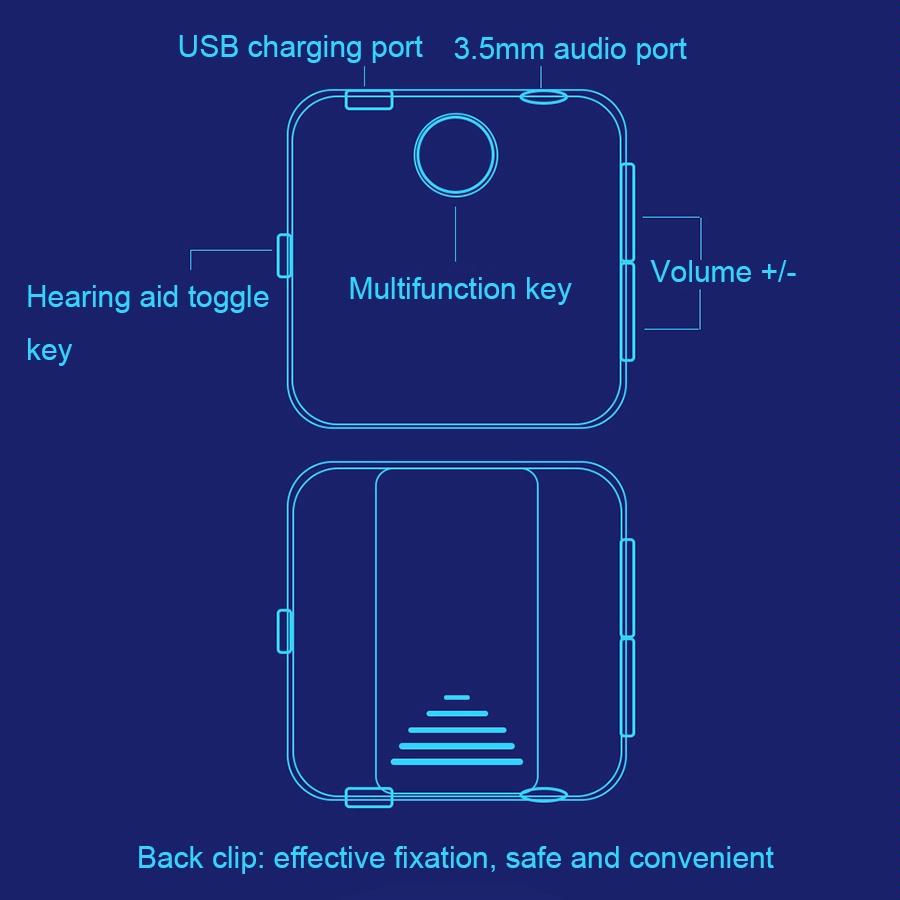 U20 Lavalier Bluetooth Headset Smart Sound Collector Black 7
