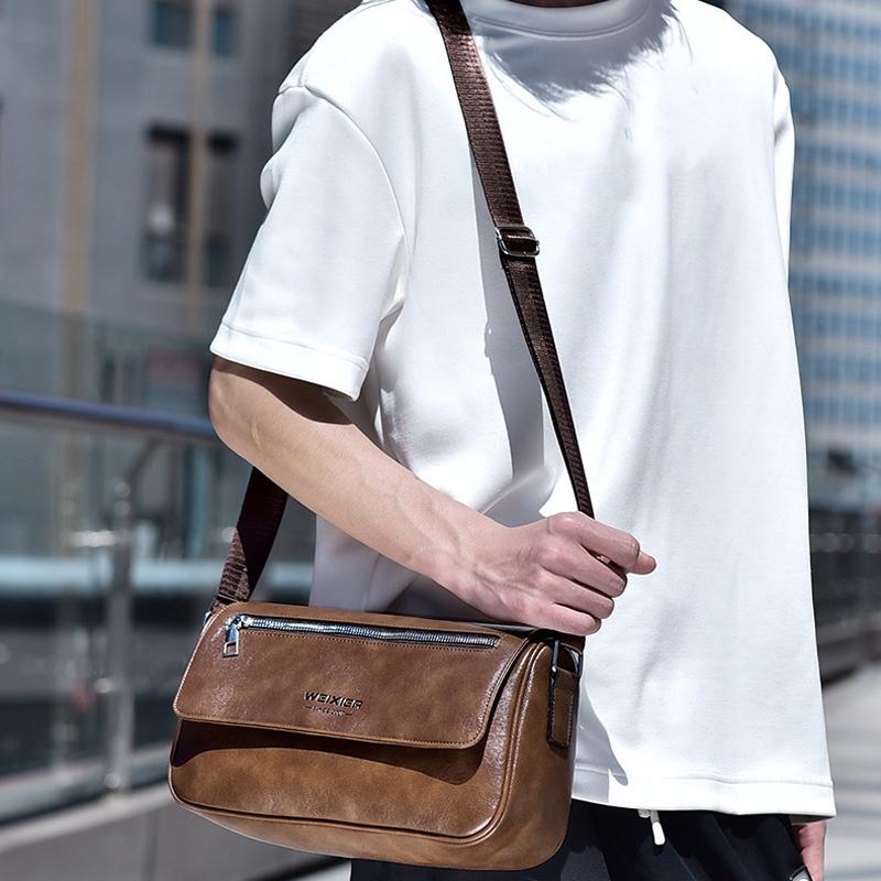 Waterproof Men Crossbody Bag Large Capacity - Black 11