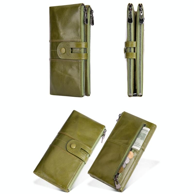 Women Leather Rfid Wallet - Sleek & Secure - Green 5
