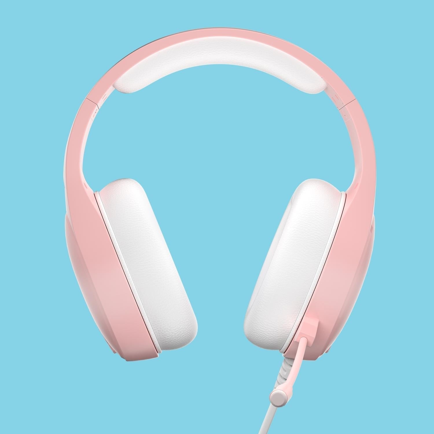 3.5Mm Wired Music Headset With Mic Pink 3