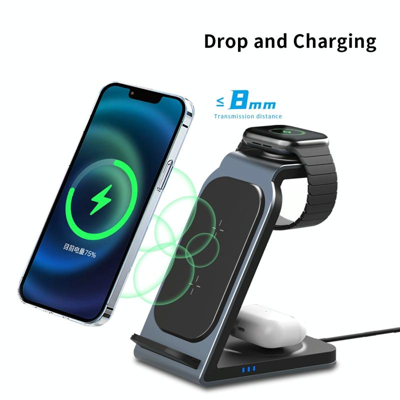 3 In 1 Vertical Metal Wireless Charger - Tarnish 6