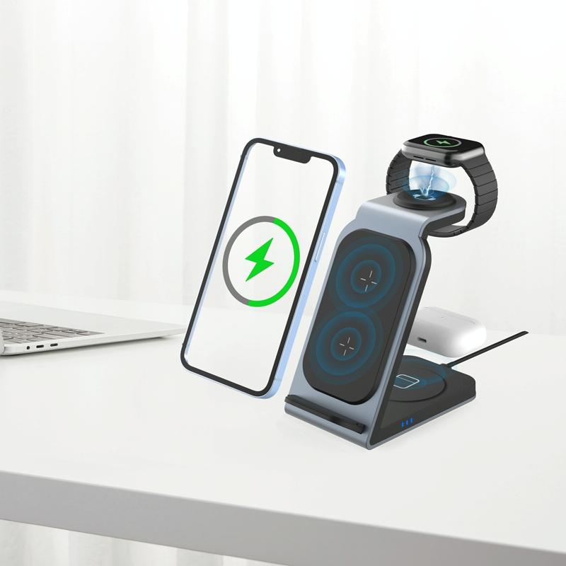 3 In 1 Vertical Metal Wireless Charger - Tarnish 10