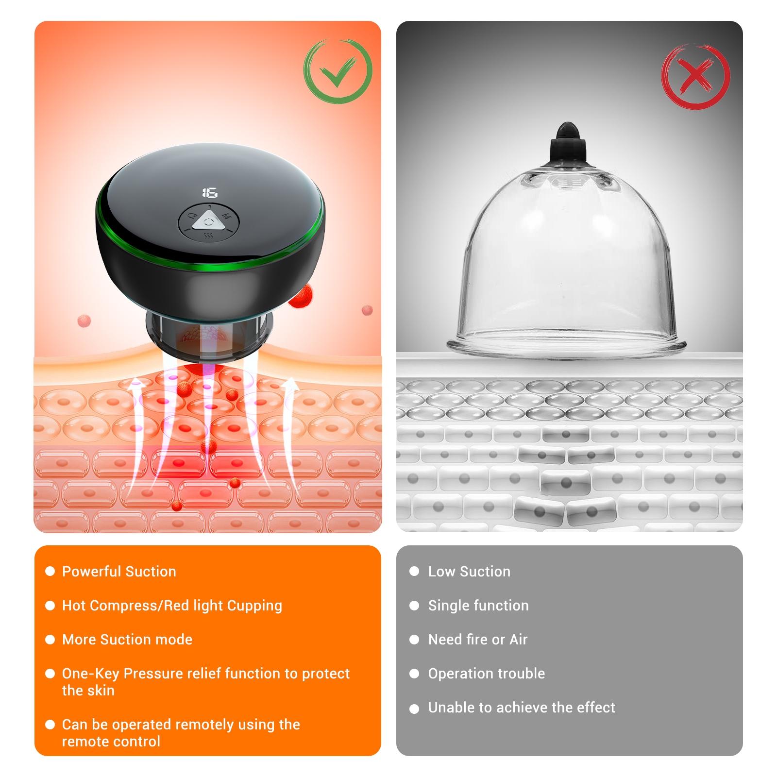 Smart Cupper With Light: Electric Heated Scraping Massage Tool - Black 5