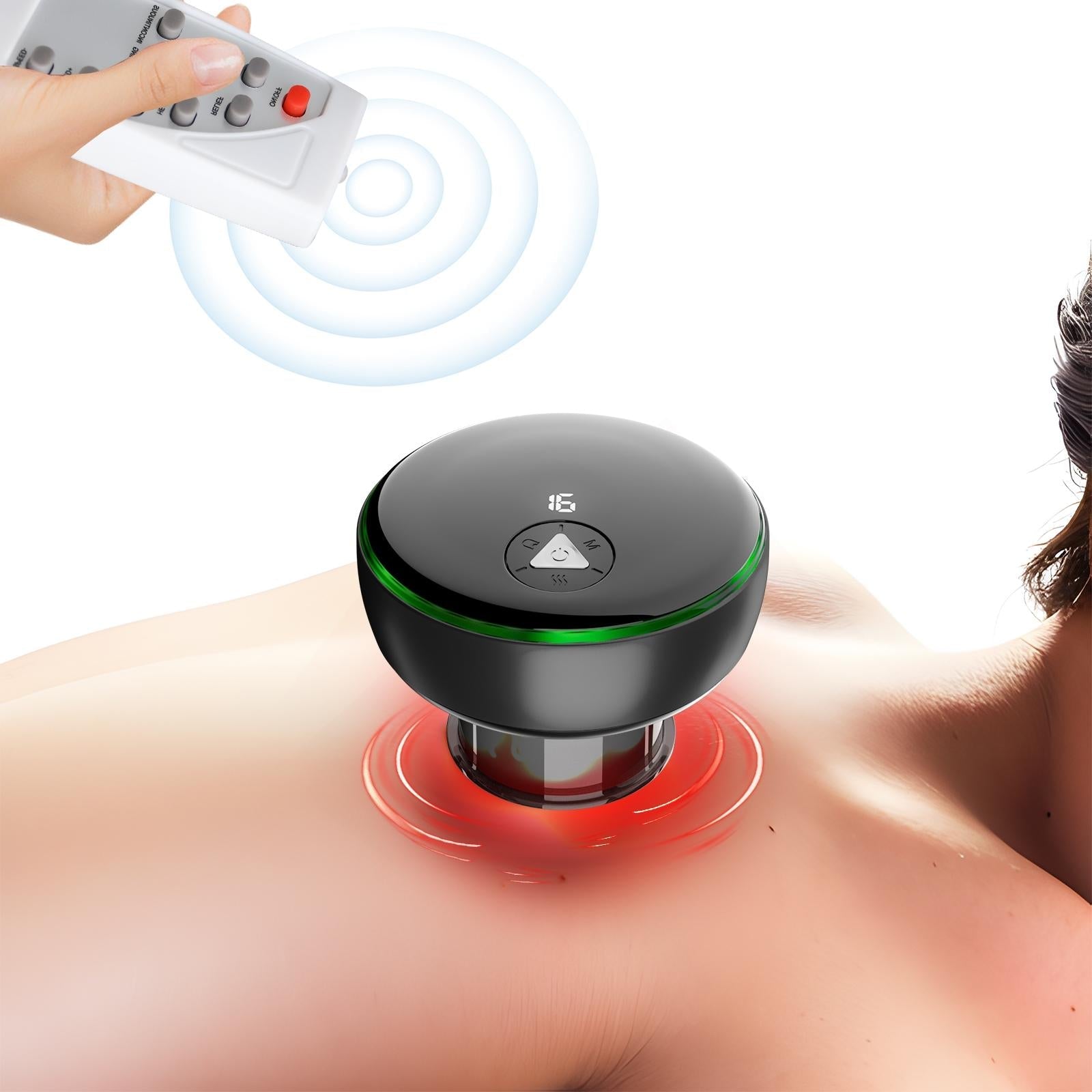 Smart Cupper With Light: Electric Heated Scraping Massage Tool - Black 9