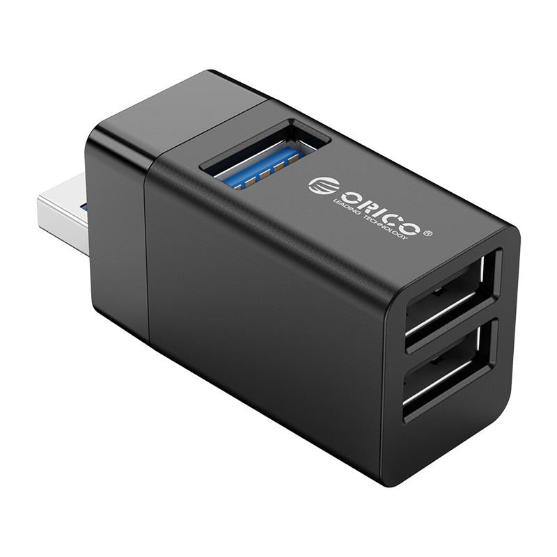 3-In-1 Usb Mini Hub Adapter For Multiple Devices - Black 3