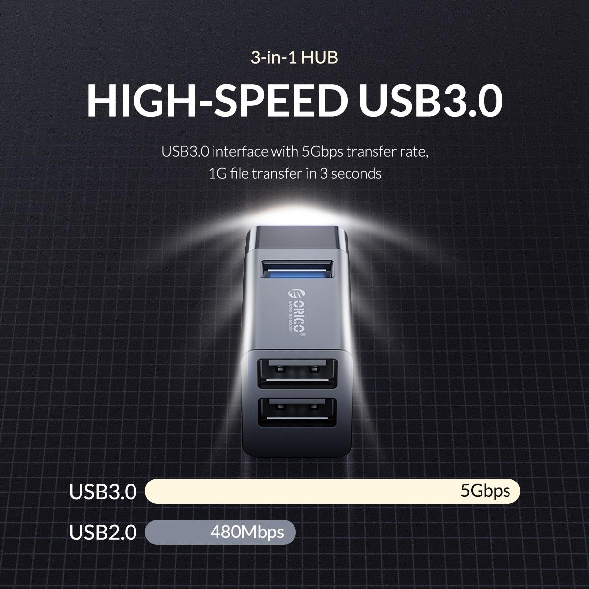 3-In-1 Usb Mini Hub Adapter For Multiple Devices - Black 6