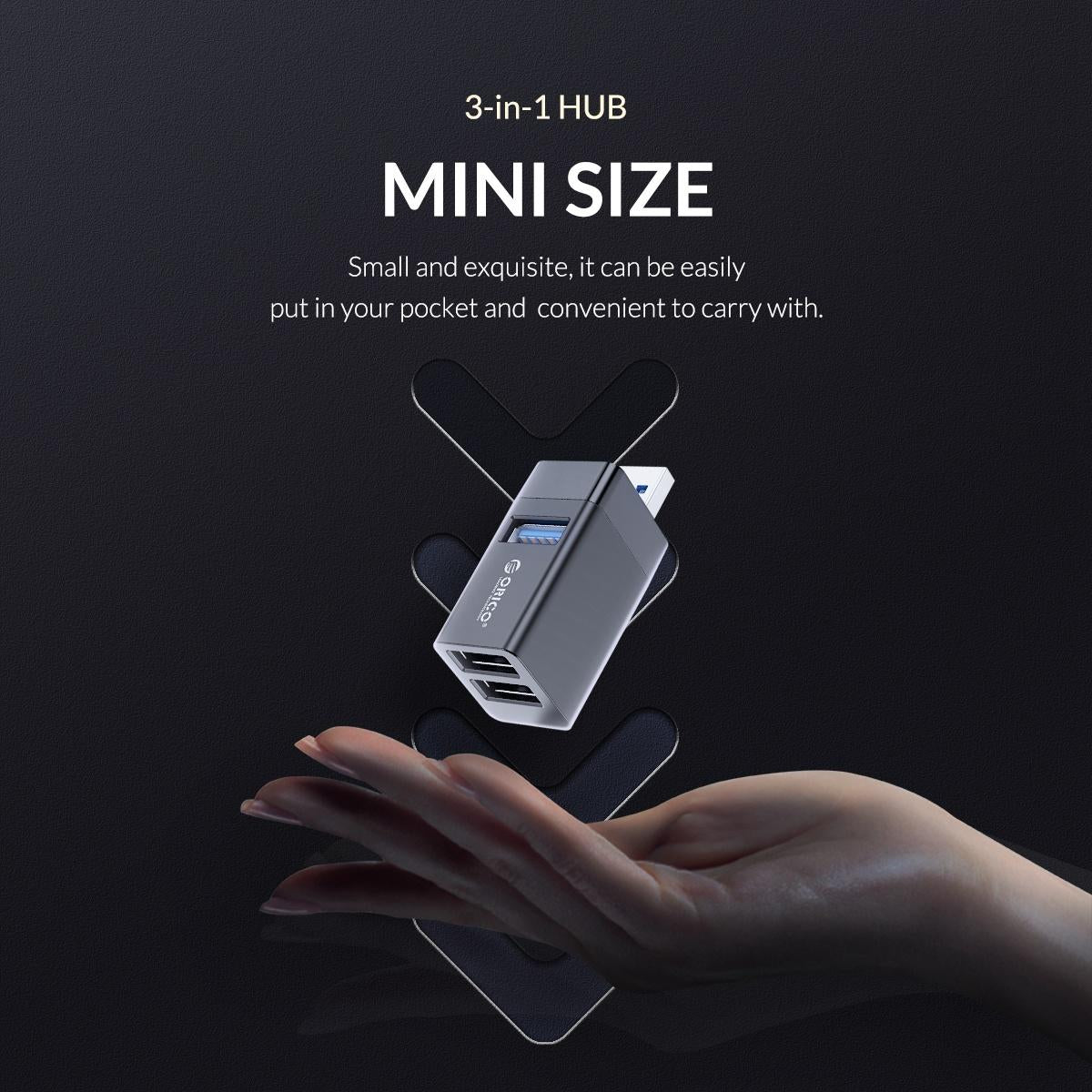 3-In-1 Usb Mini Hub Adapter For Multiple Devices - Black 8