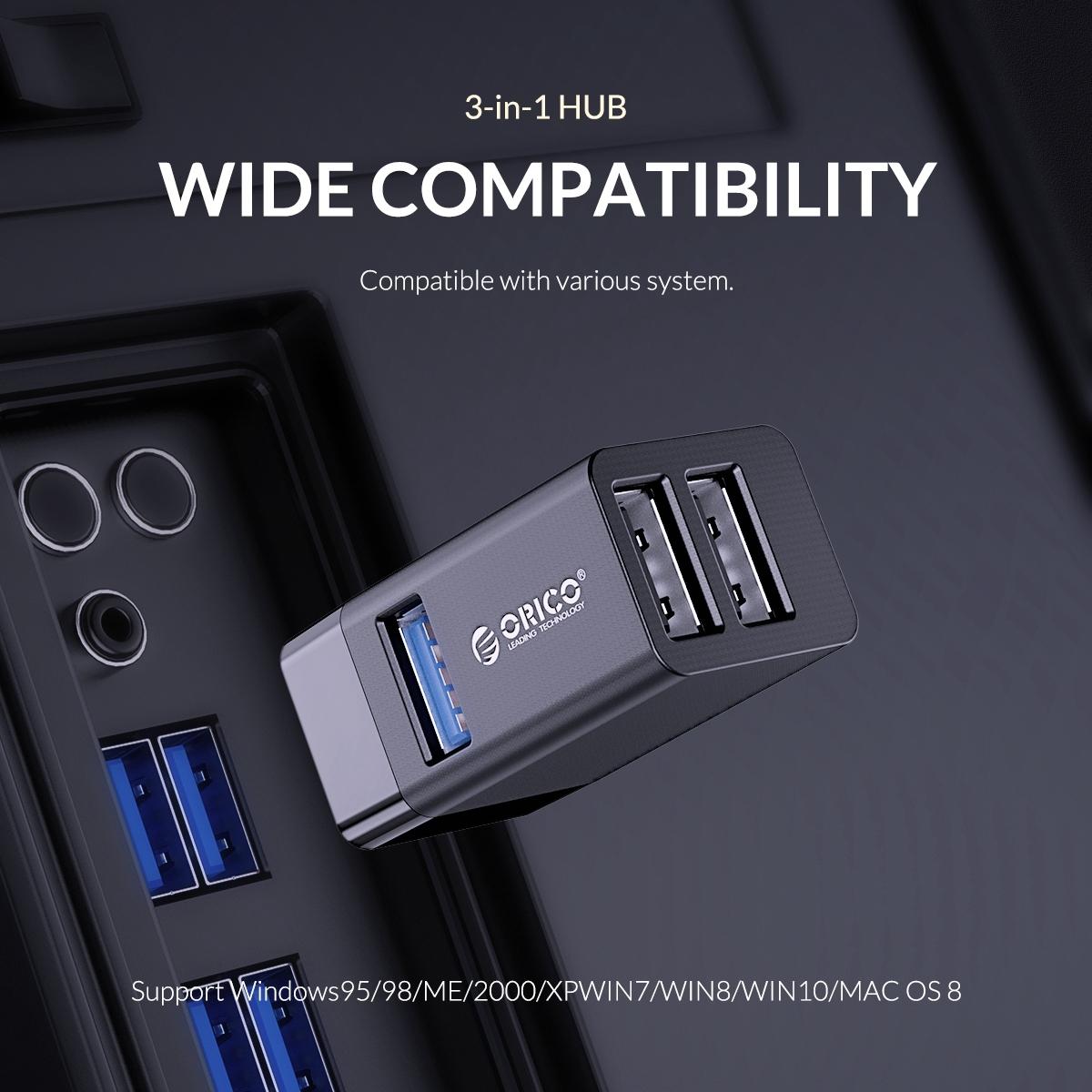 3-In-1 Usb Mini Hub Adapter For Multiple Devices - Black 10