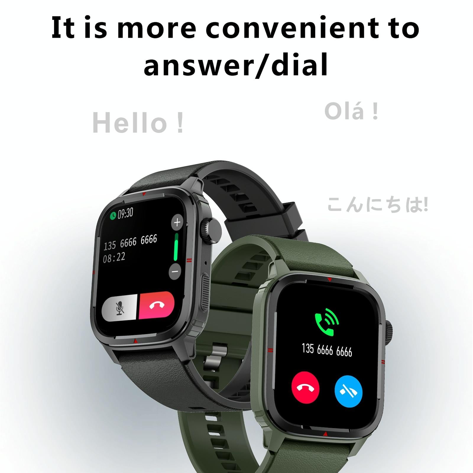 1.7 Inch Tft Hd Screen Smart Watch Support Bluetooth Calling / Blood Pressure Monitoring - Blue 4