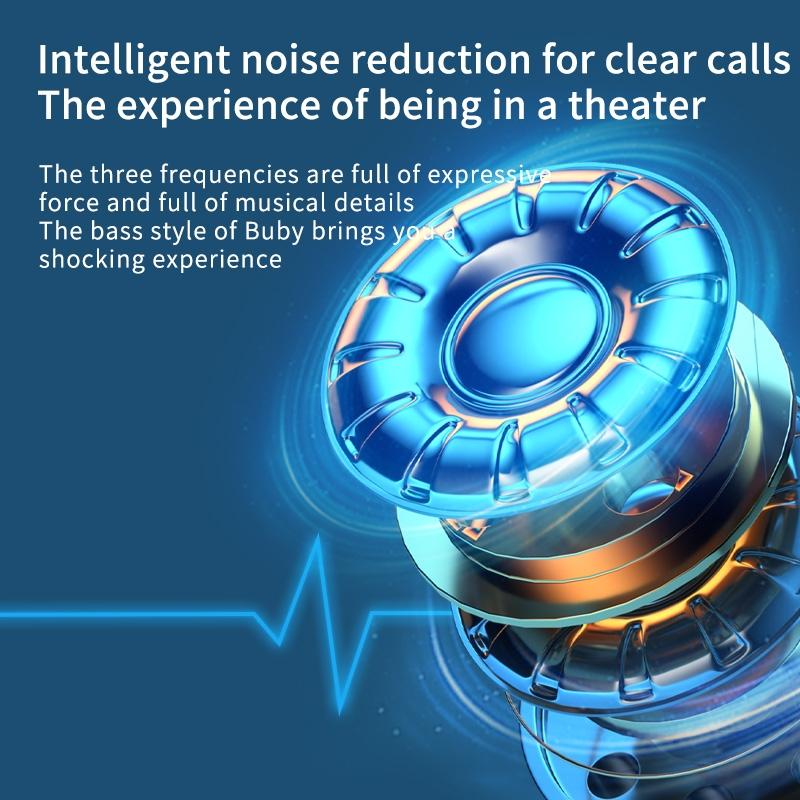 Intelligent Bluetooth Earphones with Digital Display - Black 5