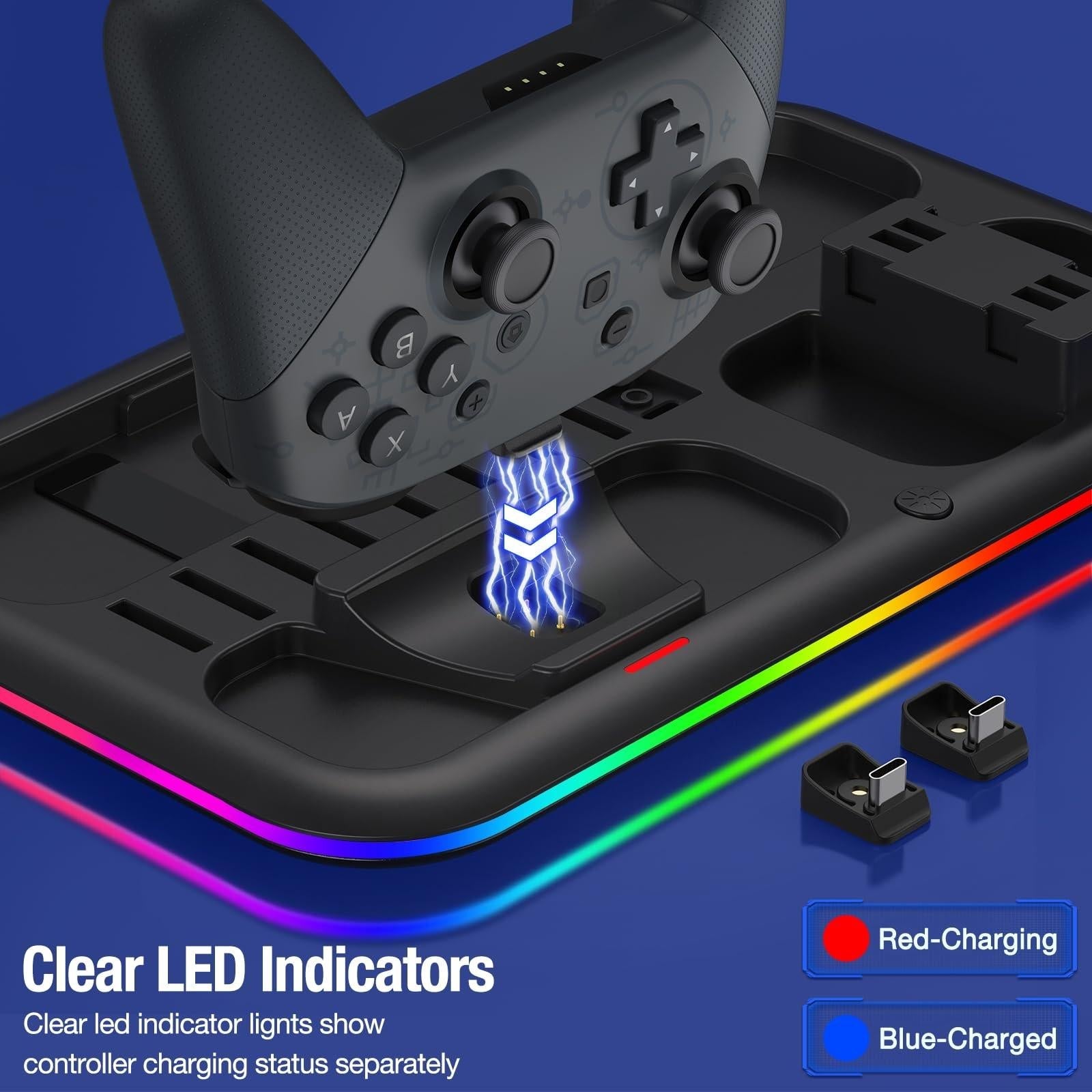 Rgb Light Charging Dock for Switch Oled - Compact 5