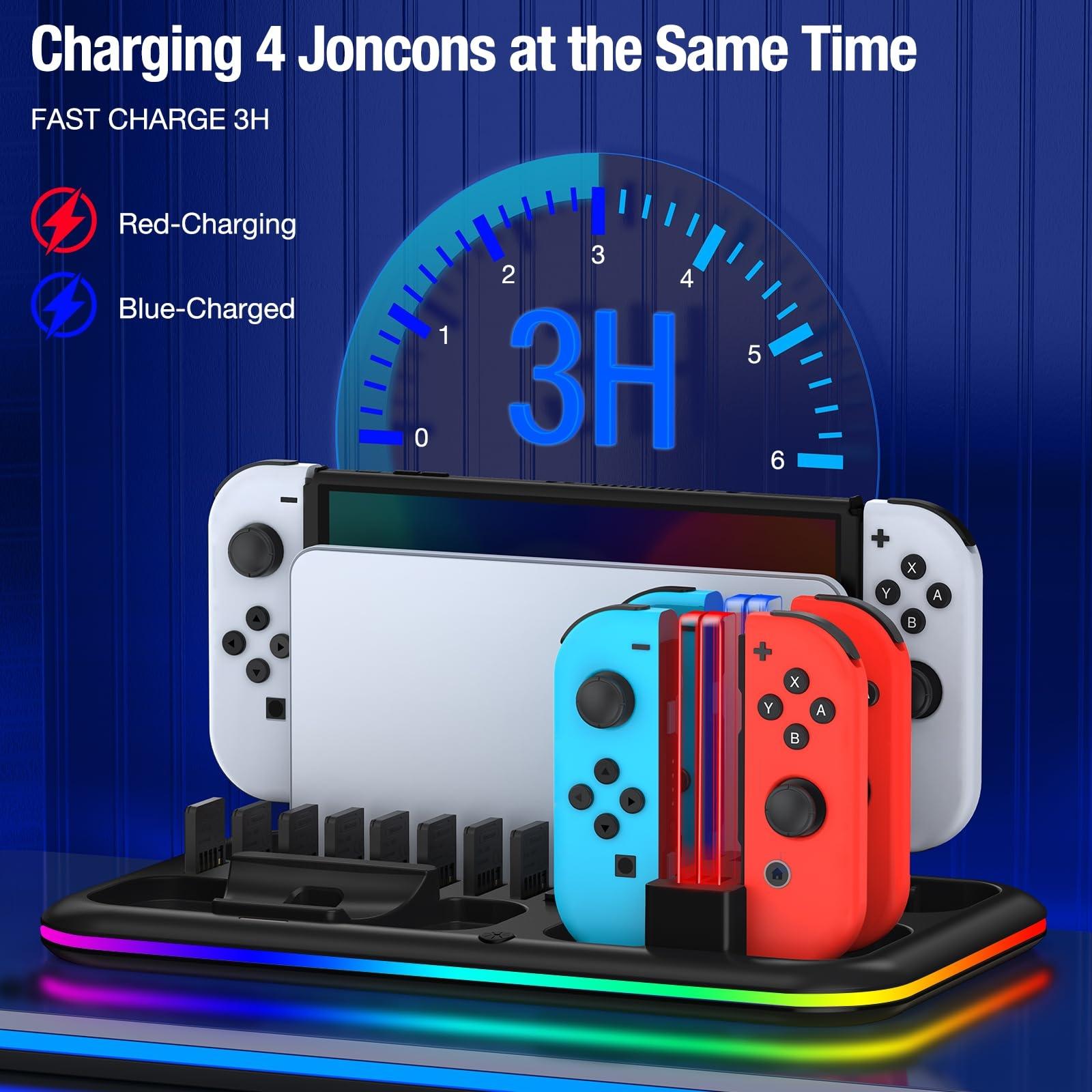 Rgb Light Charging Dock for Switch Oled - Compact 6
