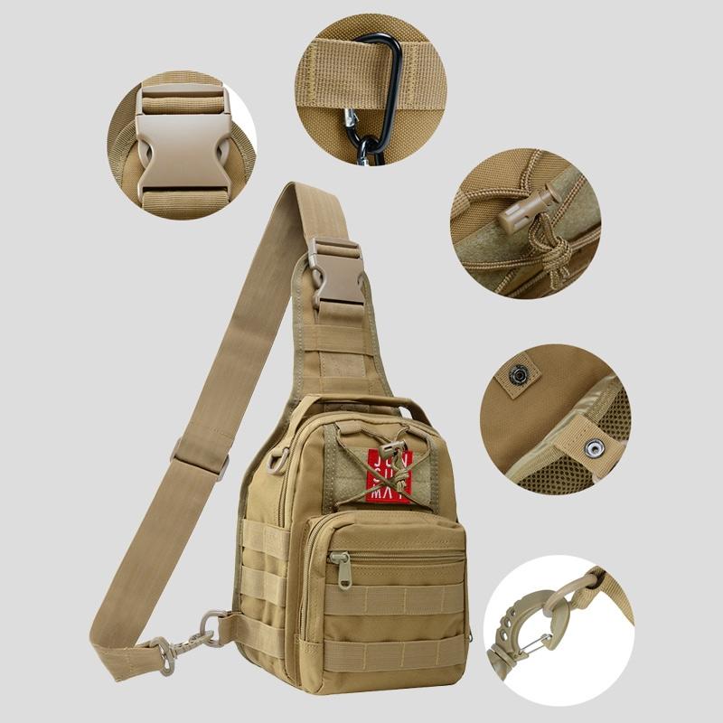 Waterproof Crossbody Chest Pack For Outdoor Sports Lightweight & Durable - Khaki 6