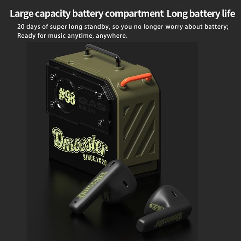 Oil Barrel Bluetooth Earphones - Black / Green Tws 8