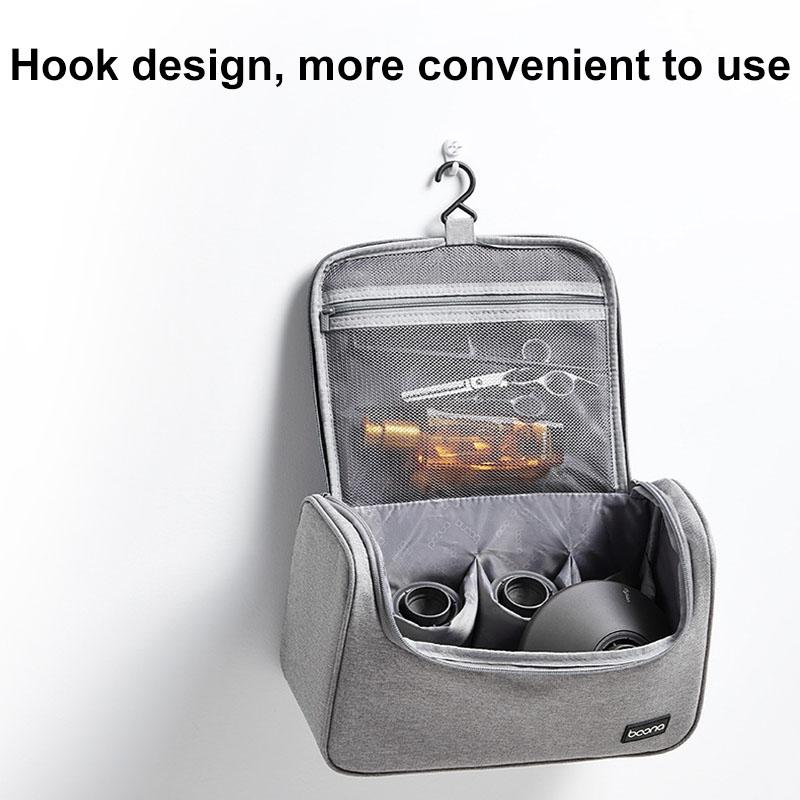 Portable Hair Dryer Storage Bag With Hook Large Capacity - Gray 5