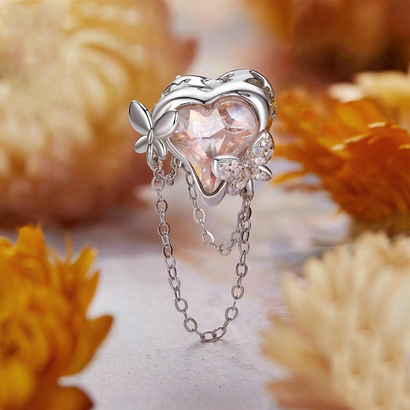 925 Sterling Silver Opal Butterfly Tassel Beads 3