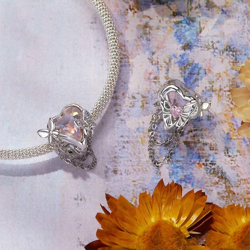 925 Sterling Silver Opal Butterfly Tassel Beads 4