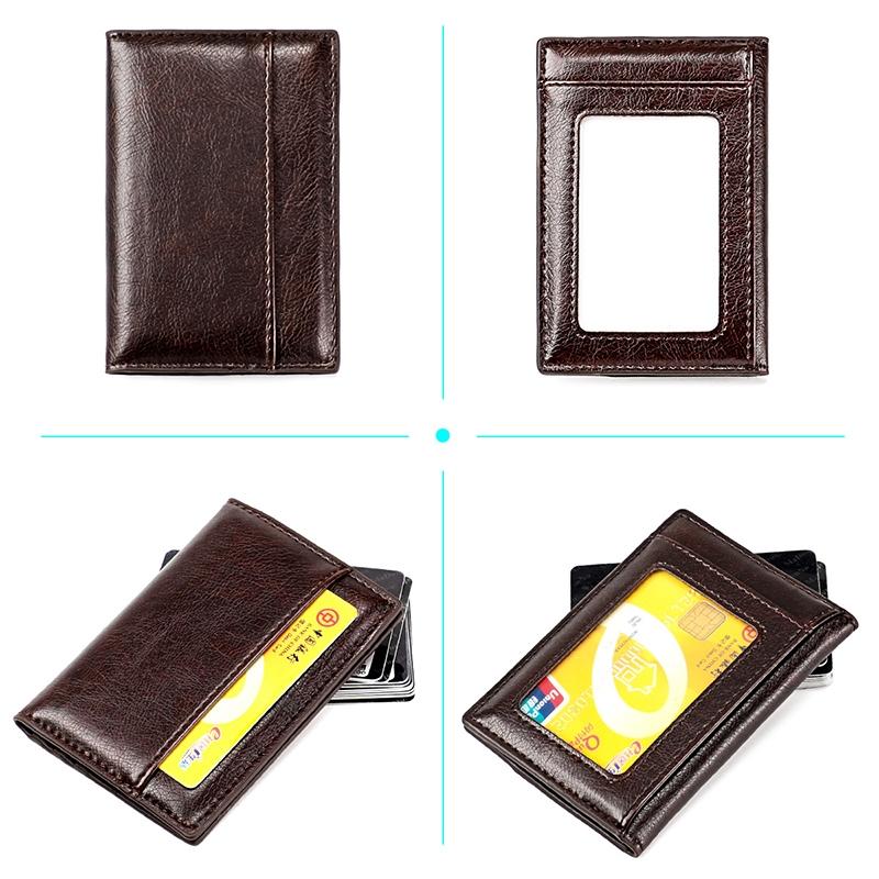 Ultra Thin Pu Leather Card Holder Mini - Coffee 4
