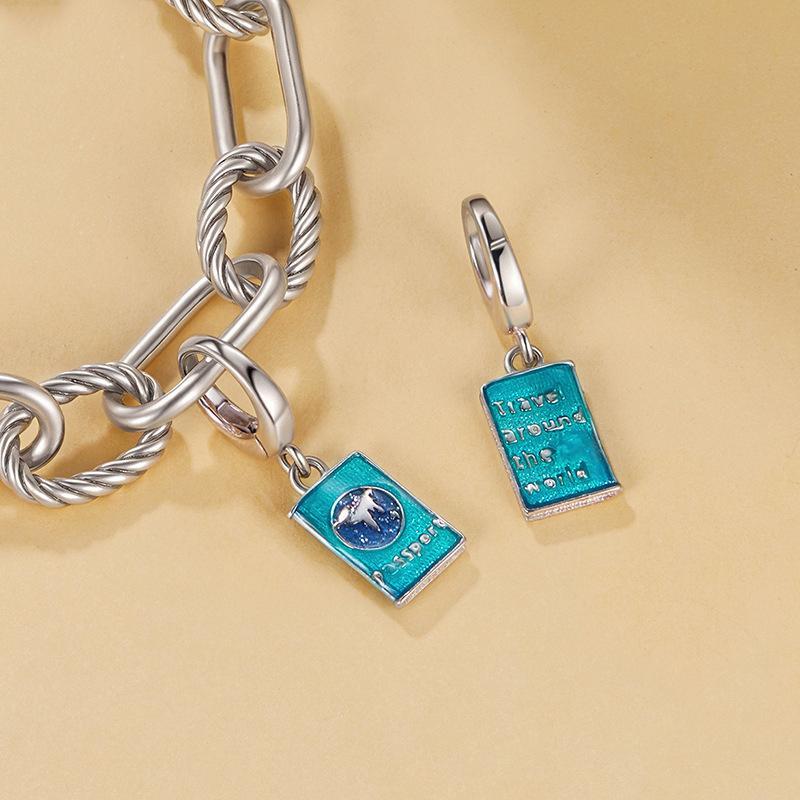925 Sterling Silver Openable Passport Pendant For Travel 4