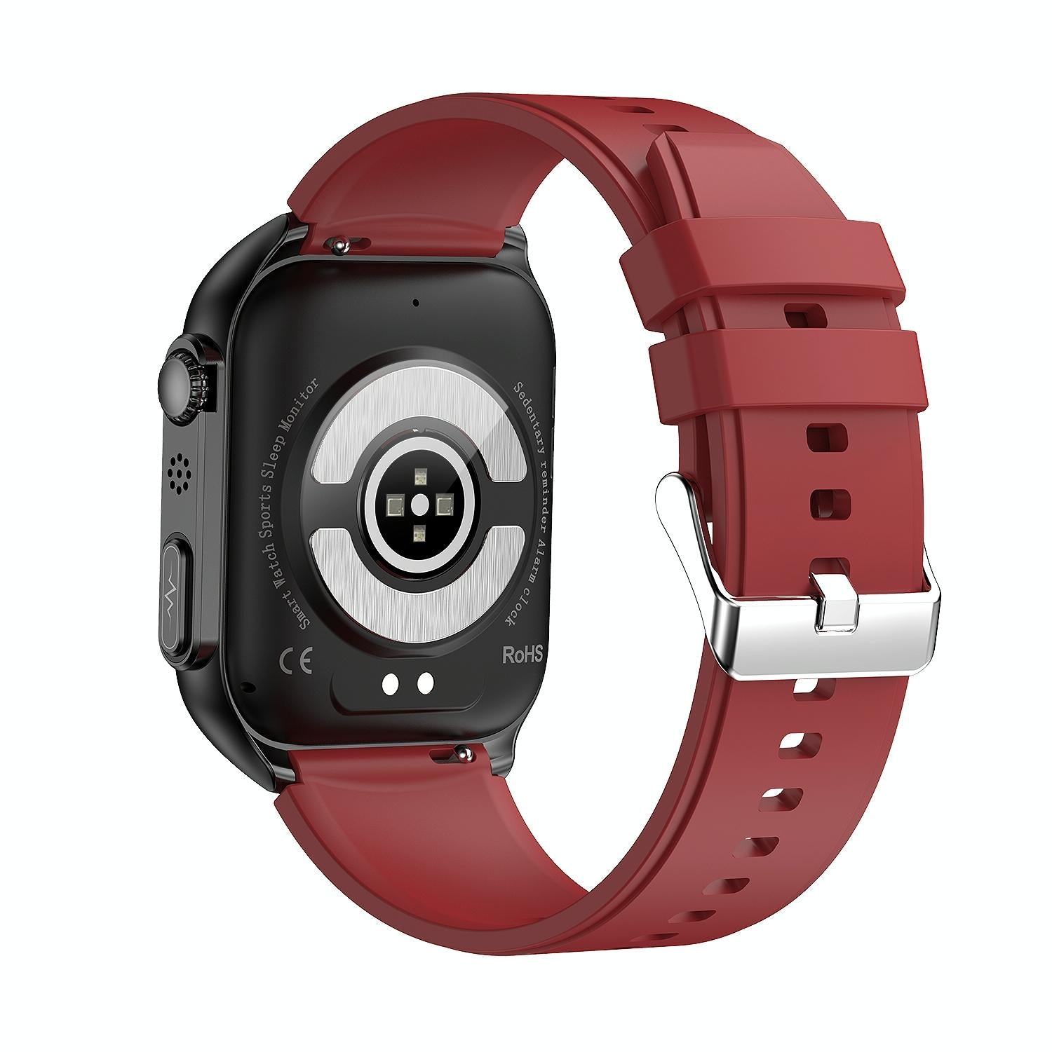 1.96 Inch Ip67 Waterproof Silicone Band Smart Watch Supports Ecg / Remote Families Care / Bluetooth Call / Body Temperature Monitoring - Red 4