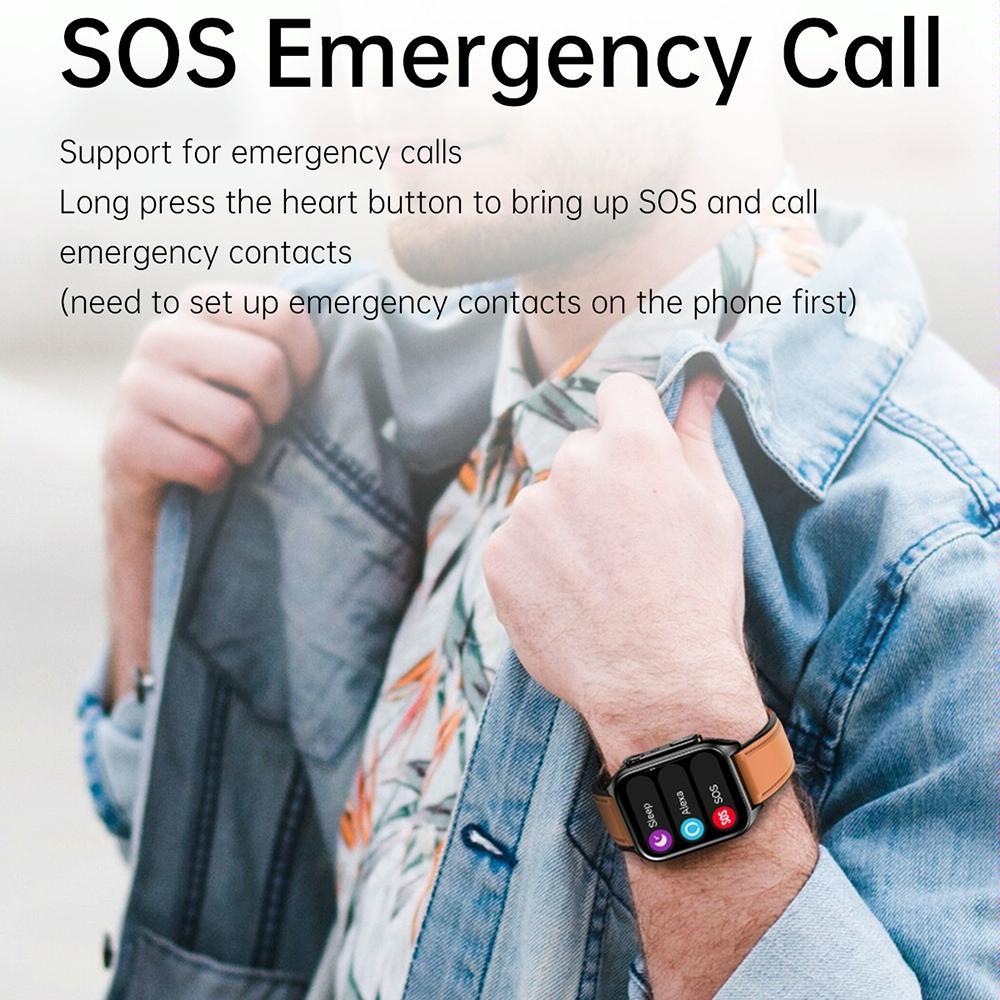 1.96 Inch Ip67 Waterproof Silicone Band Smart Watch Supports Ecg / Remote Families Care / Bluetooth Call / Body Temperature Monitoring - Red 10