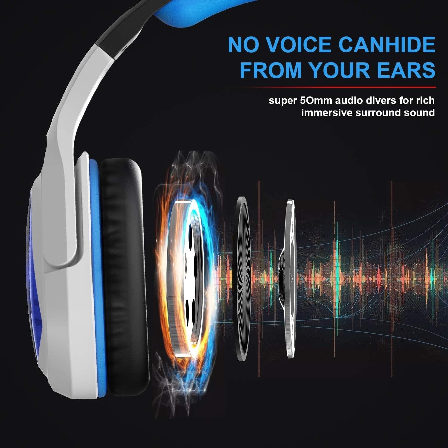 7.1 Channel Usb Gaming Headset With Mic Blue / White 5