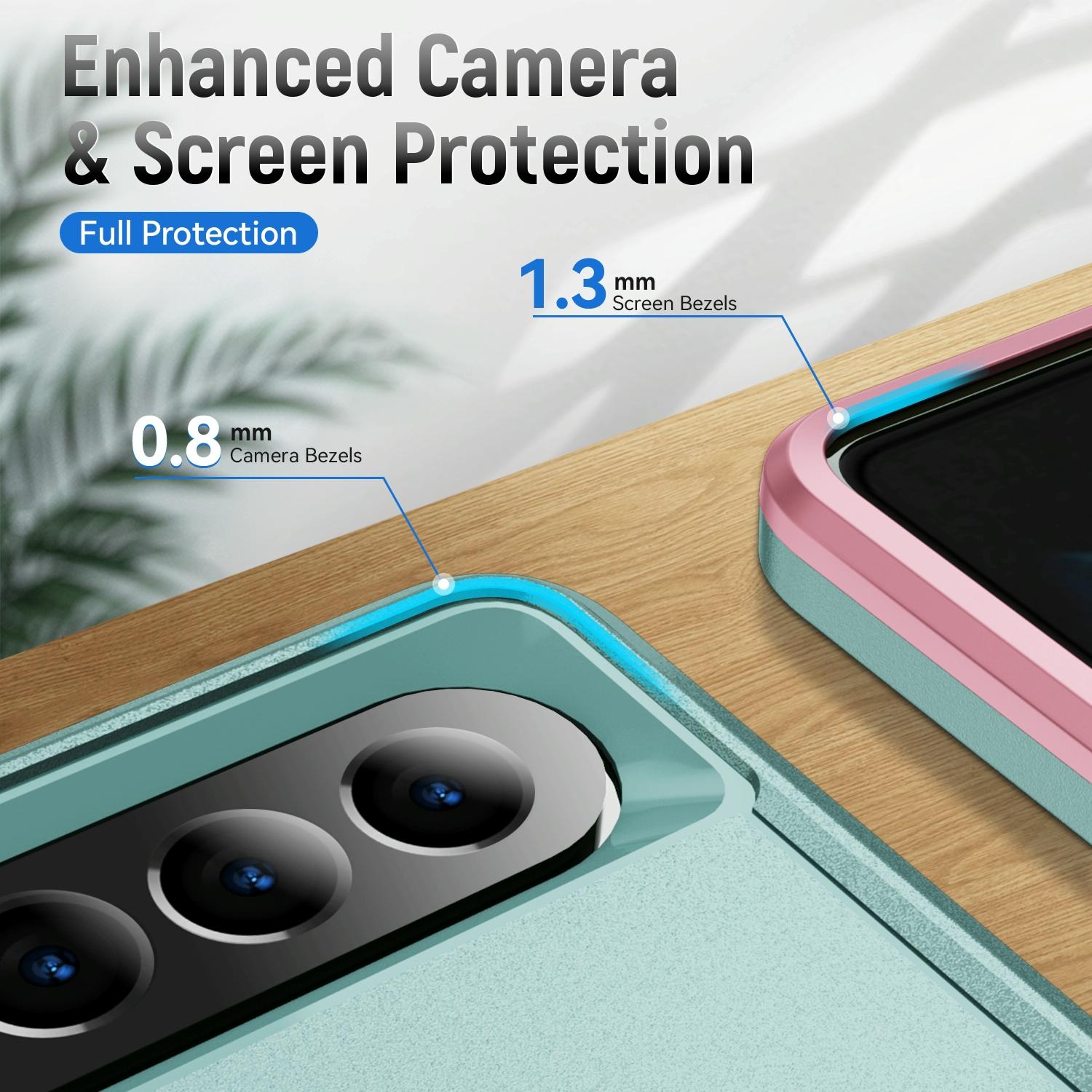 For Samsung Galaxy Z Fold4 5G Shockproof Pc Tpu Case - White + Pink 9