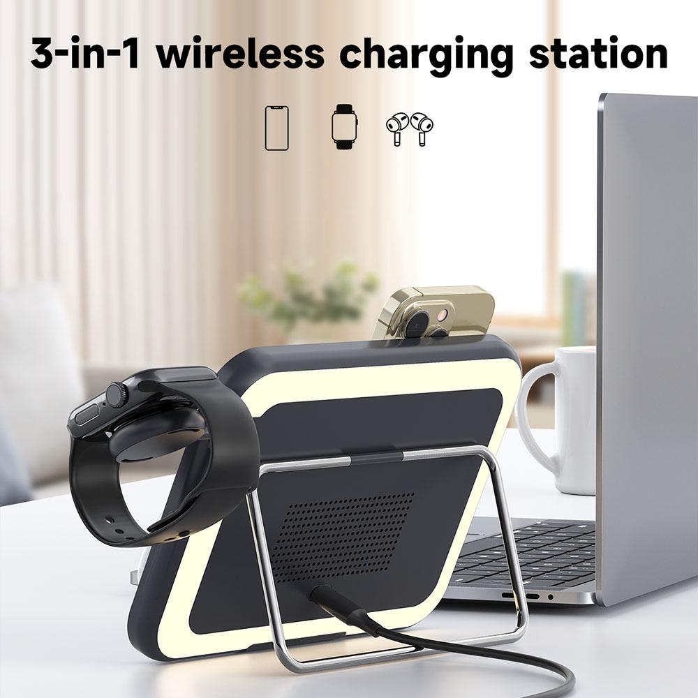 15W 3 In 1 Magnetic Led Makeup Mirror Charger - White 13
