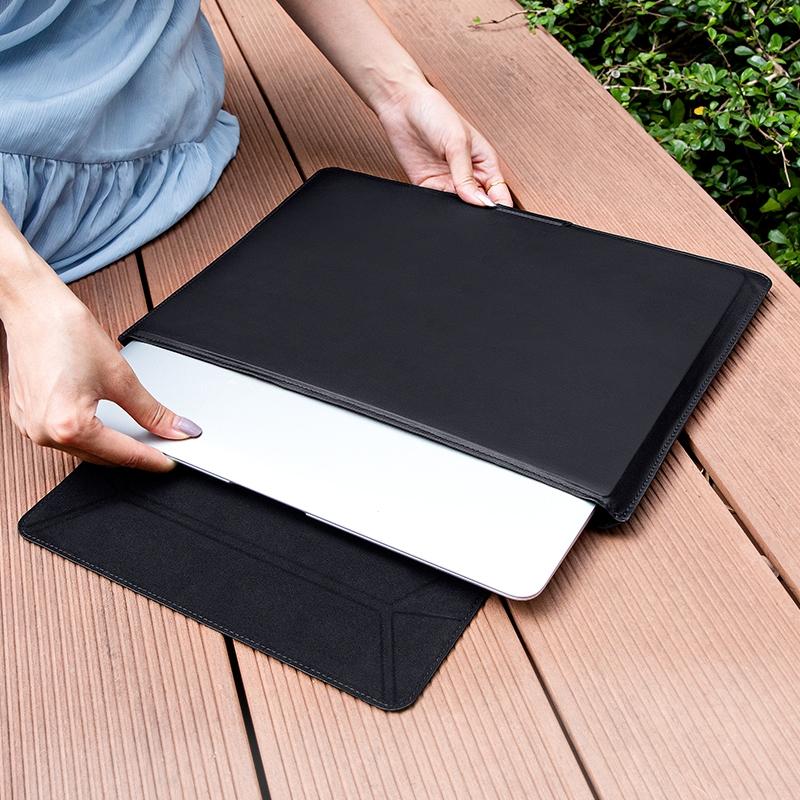 Universal Magnetic Laptop Holder Bag - Stitched Inner - Brown 8