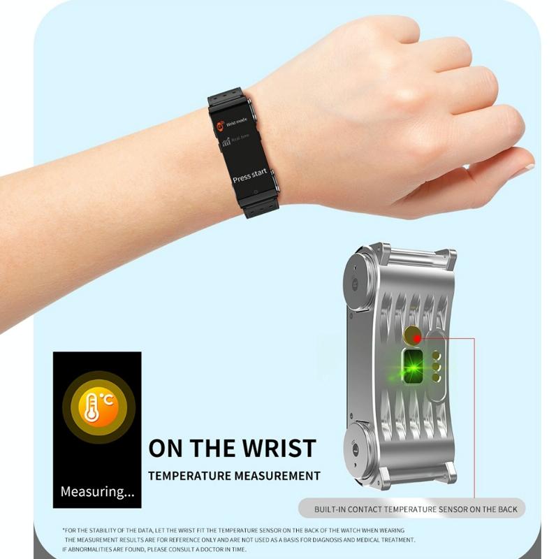 Bluetooth Headset Bracelet With Hr / Bp Monitoring & Temp. Measurement - Blue 7