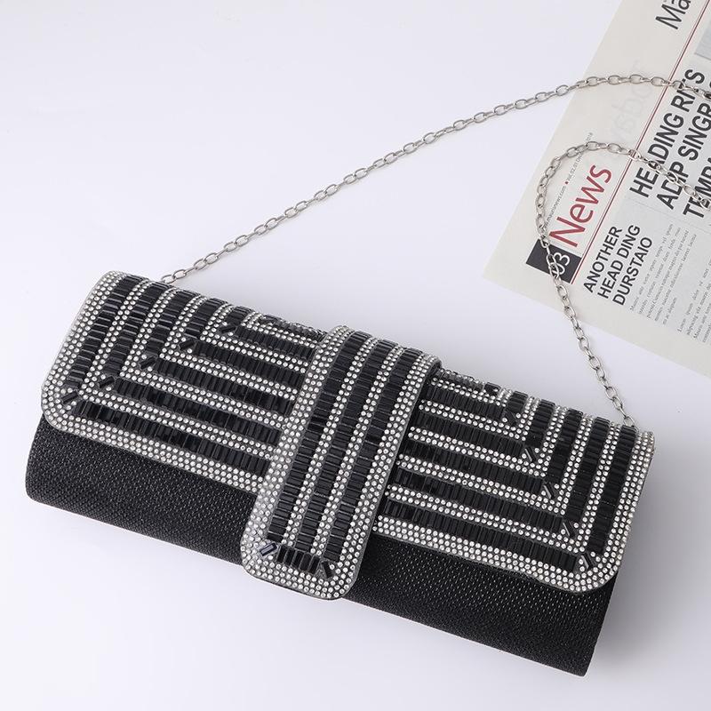 Black Shoulder Bag For Ladies Elegant Hand Messenger - Silver 4