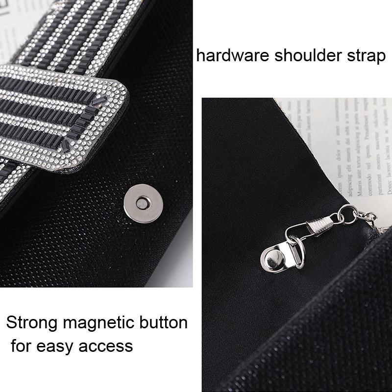 Black Shoulder Bag For Ladies Elegant Hand Messenger - Silver 6