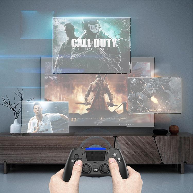 Wireless Dual-vibration Gamepad for Ps4 with Bluetooth and Six-axis Control Red 7