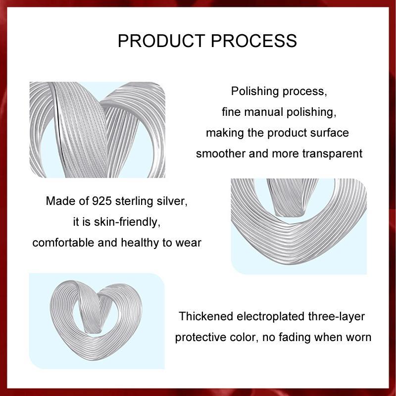 925 Sterling Silver Romantic Heart Diy Beads & Platinum 6