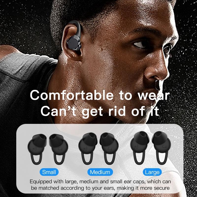 Digital Display Bluetooth Headset with Noise Reduction and Charging Bin - Black 7