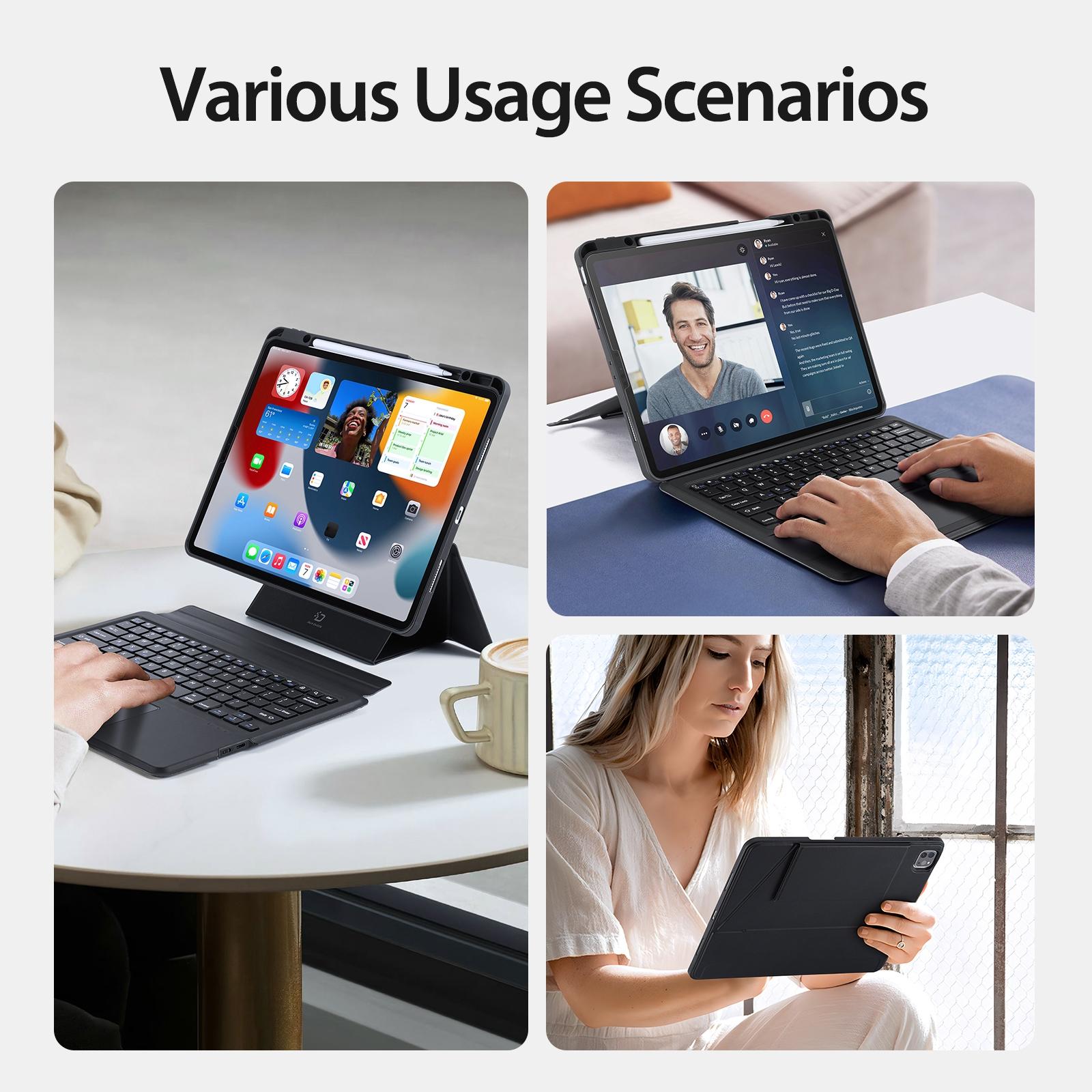 Wireless Bluetooth Keyboard Tablet Case For Ipad Pro 12.9 - Magnetic - Black 5