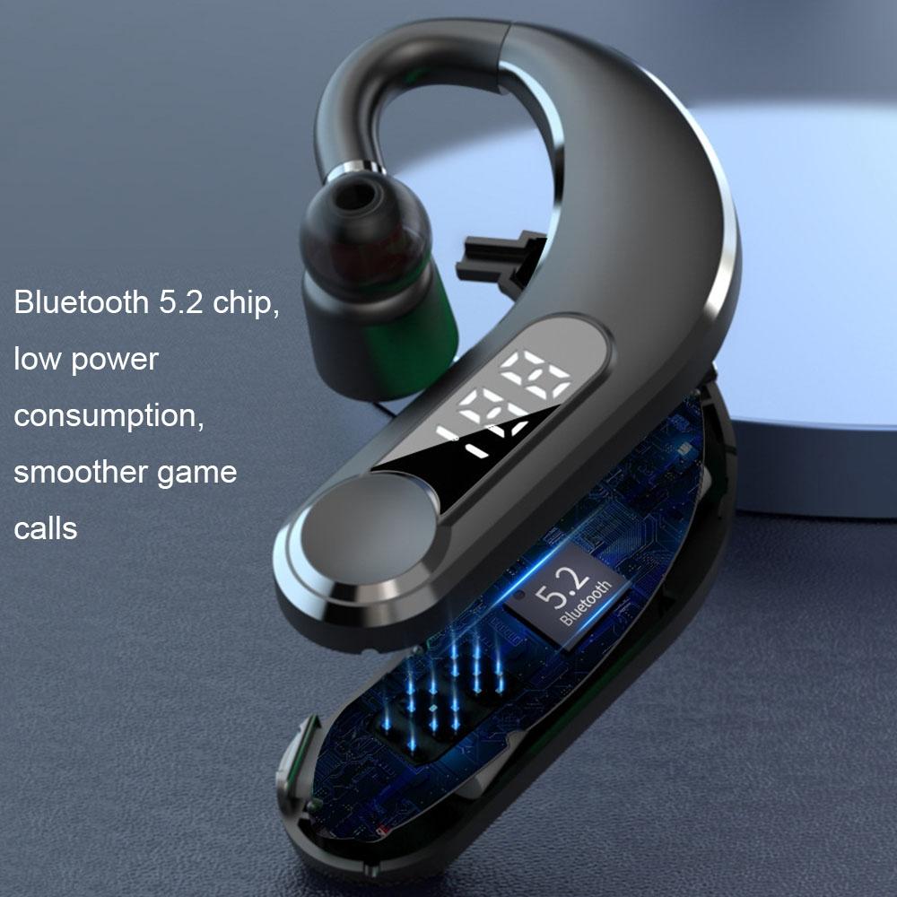 Waterproof Bluetooth Earphones with Led Display - Black 7