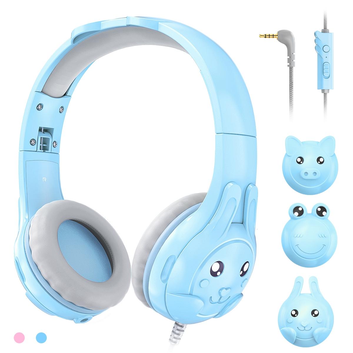 Kids Wired Over-Ear Earphone With Mic 1.5M - Blue 3